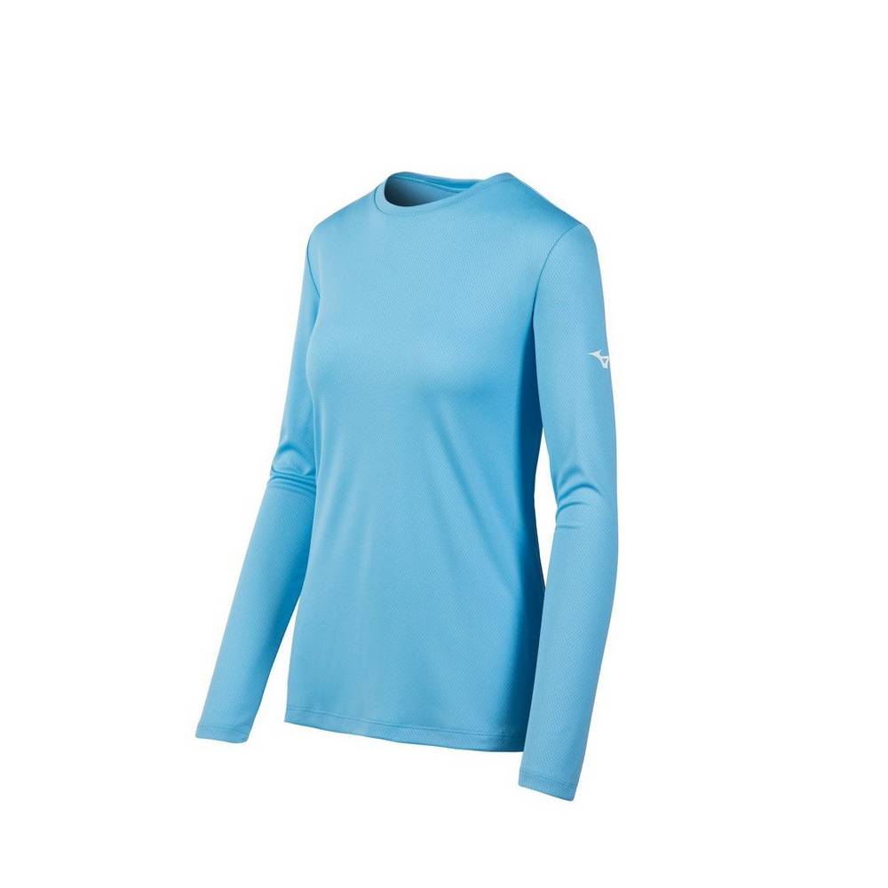 Maglietta Mizuno Long Sleeve Donna - Blu Chiaro - 16492-LGJS